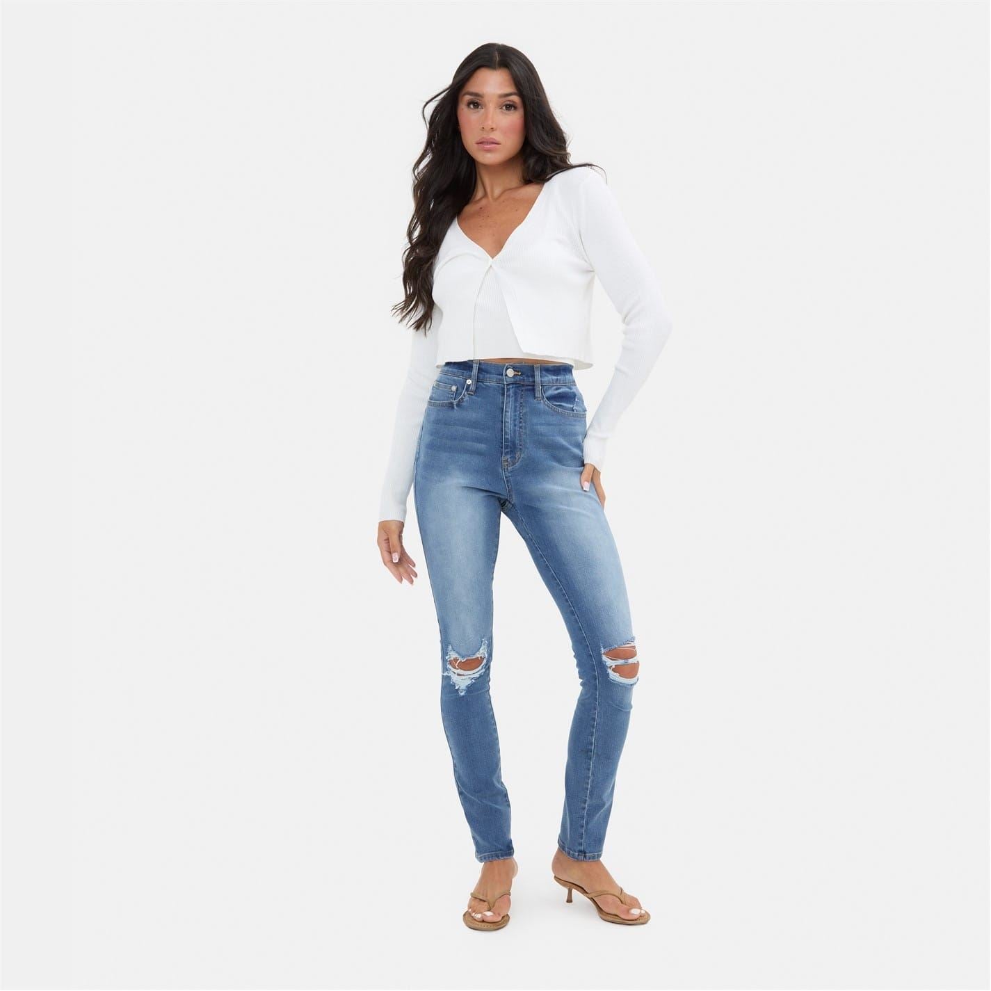 I Saw It First Waisted Skinny Rip Jean