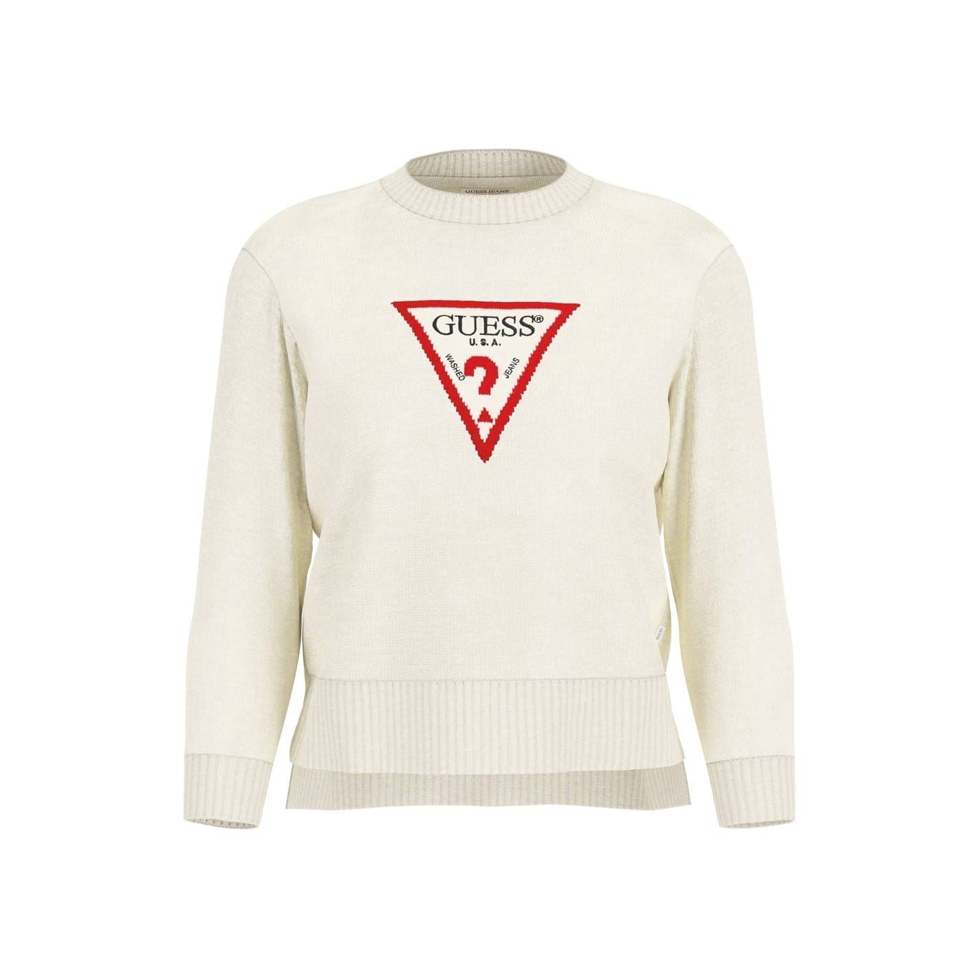 Guess Triangle Knit Long Sleeve Sweater