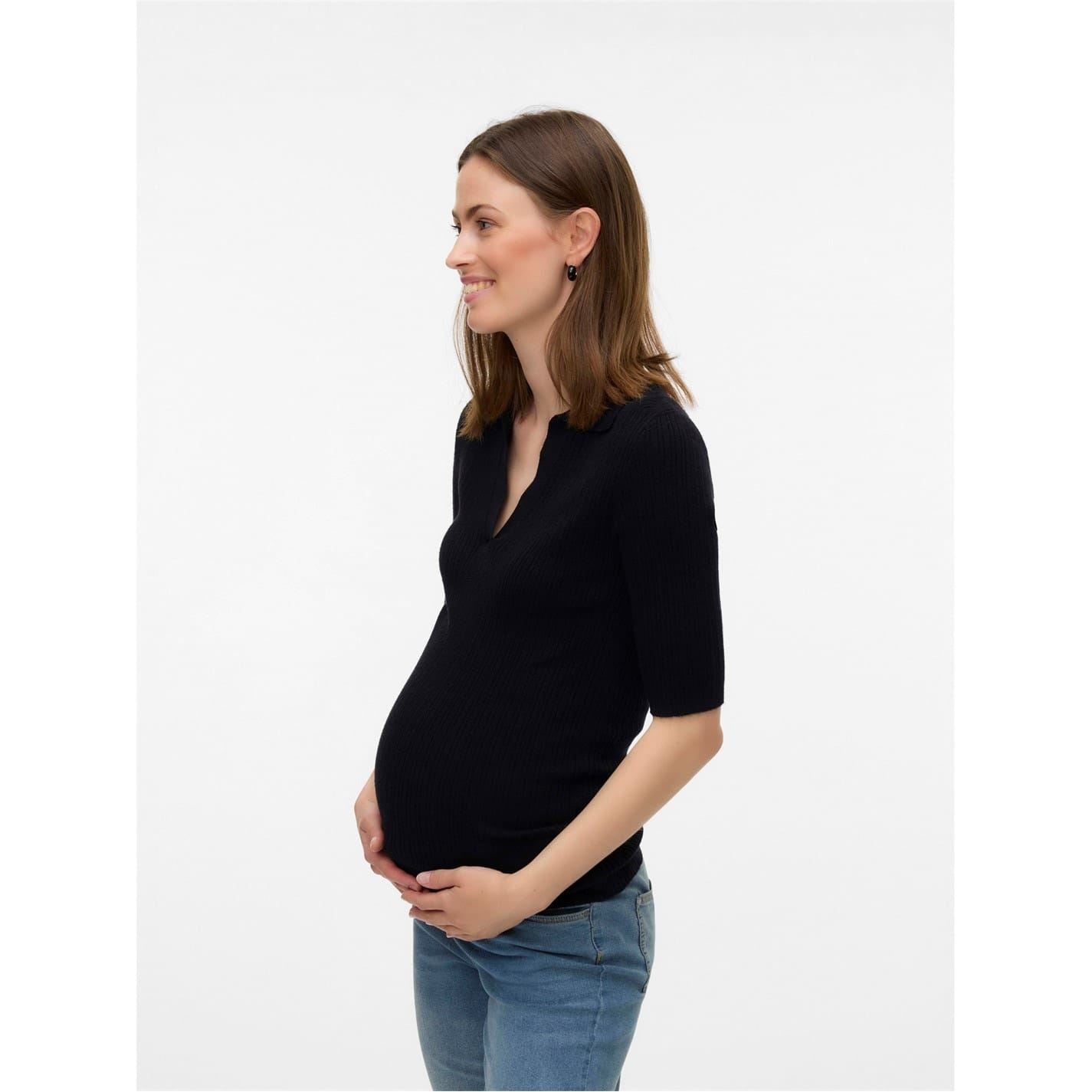 Mamalicious V-Neck Three-Quarter Sleeve Sweatshirt