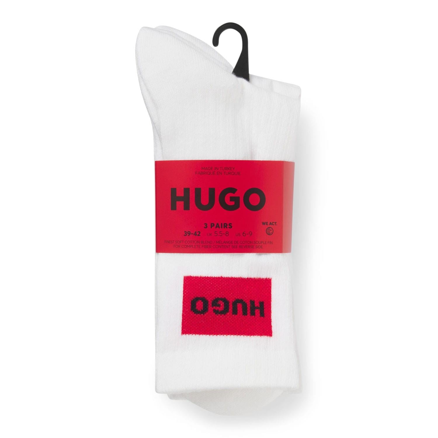 Hugo 3 Pack of Red Logo Socks