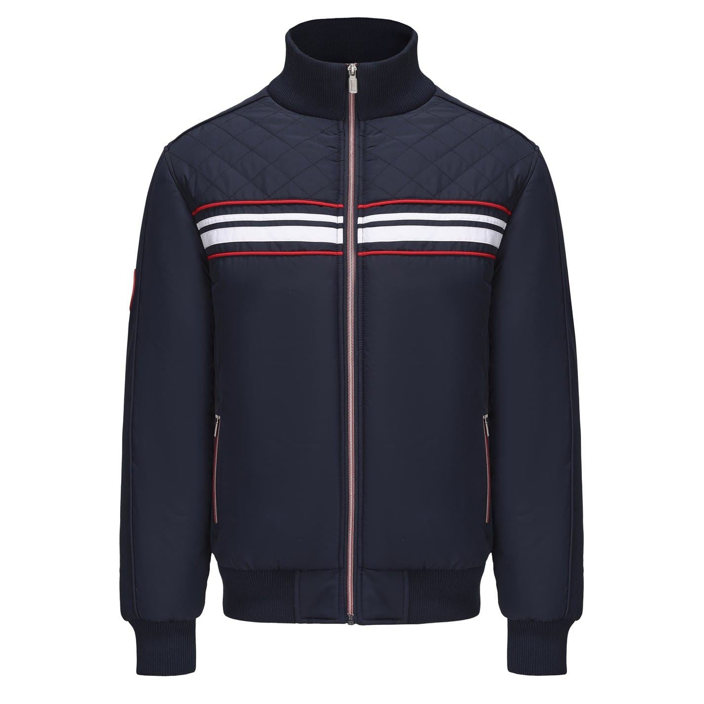 lonsdale C And S Stripe Patterned Ribbed Cuff Bomber Jacket