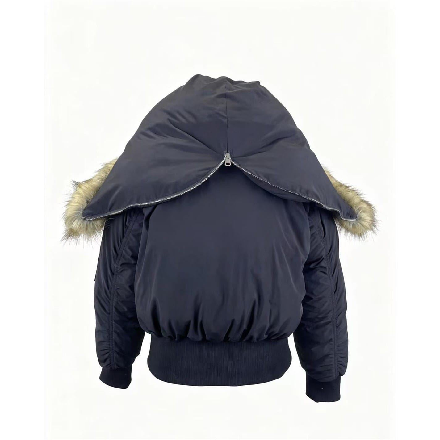 Kangol Solid Patterned Hooded Parka Coat with Zipped Pocket