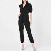Paige Mayslie Collared Short Sleeve Jumpsuit