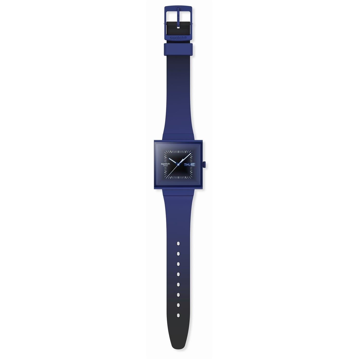 Swatch Squarely 53 Fashion Rubber Bracelet Analogue Watch