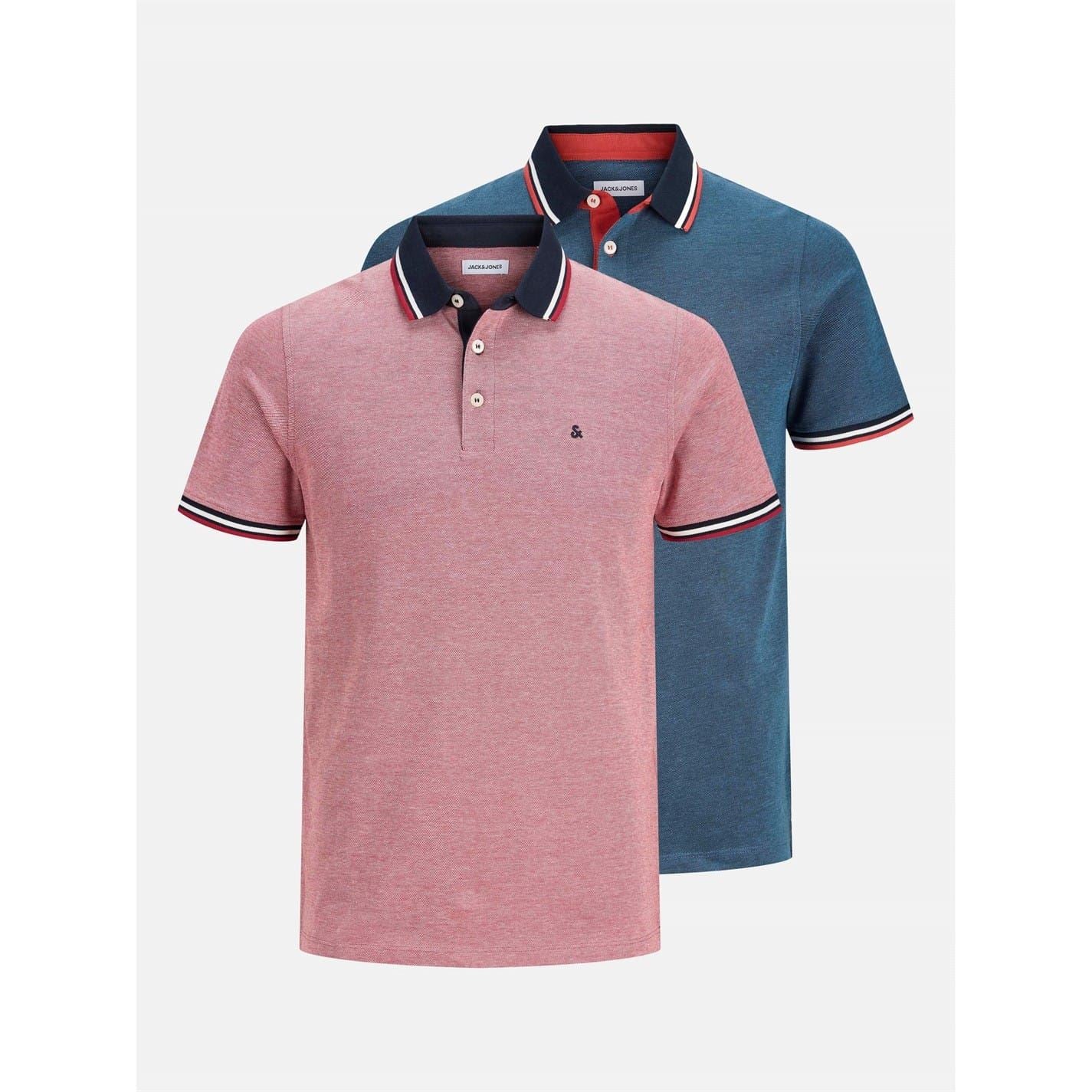 Jack and Jones Paulos Polo 2 Pack Collared Short Sleeve Shirt