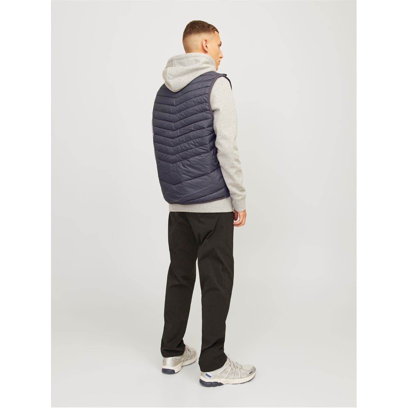 Jack and Jones Solid Patterned Quilted Gilet