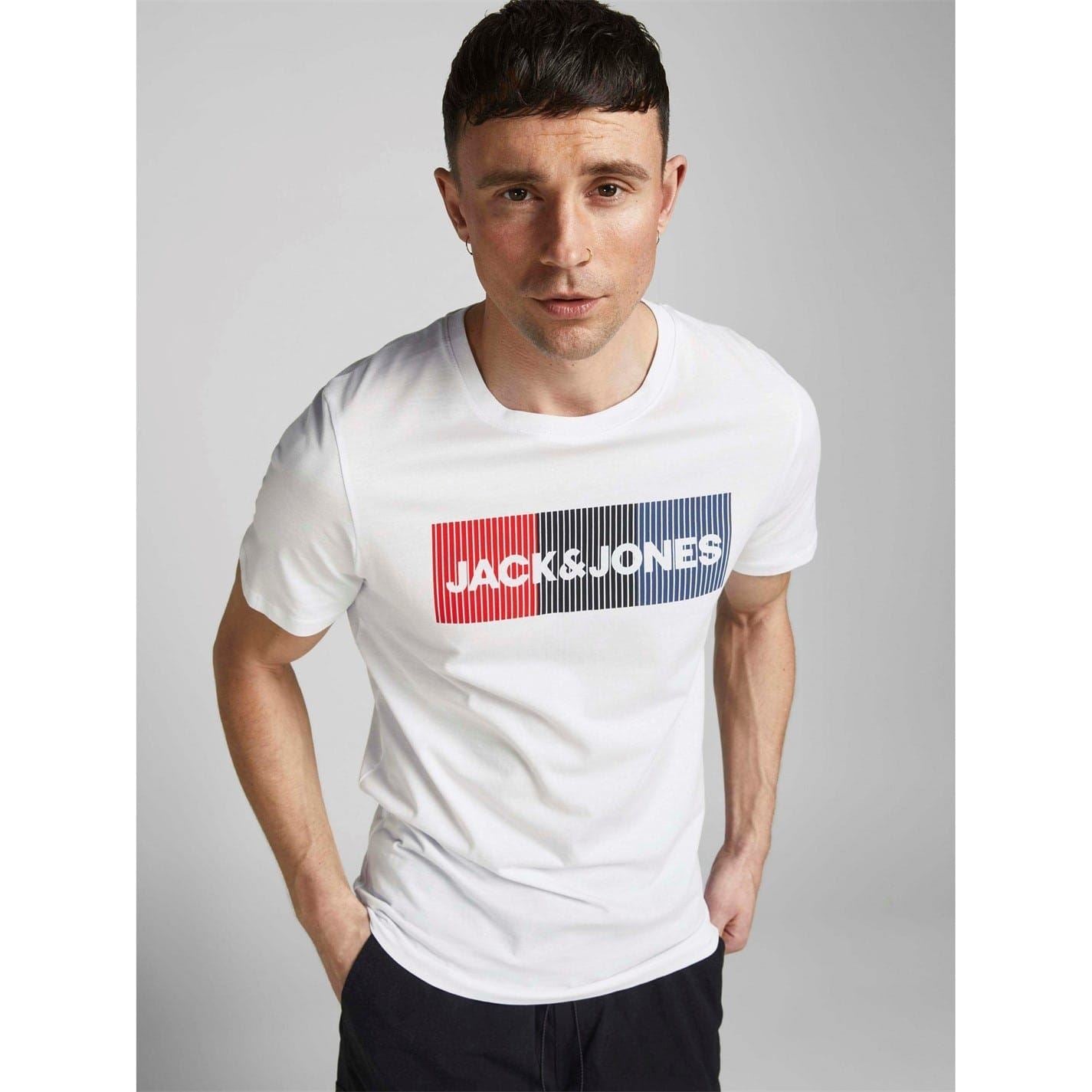 Jack and Jones Printed Logo Crew Neck Short Sleeve Jersey T-Shirt