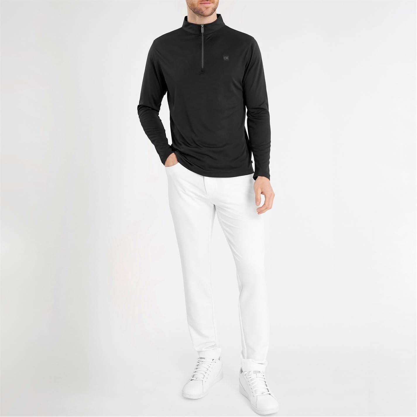 Calvin Klein Golf Regular Fit Zip Neck Long Sleeve Sweatshirt