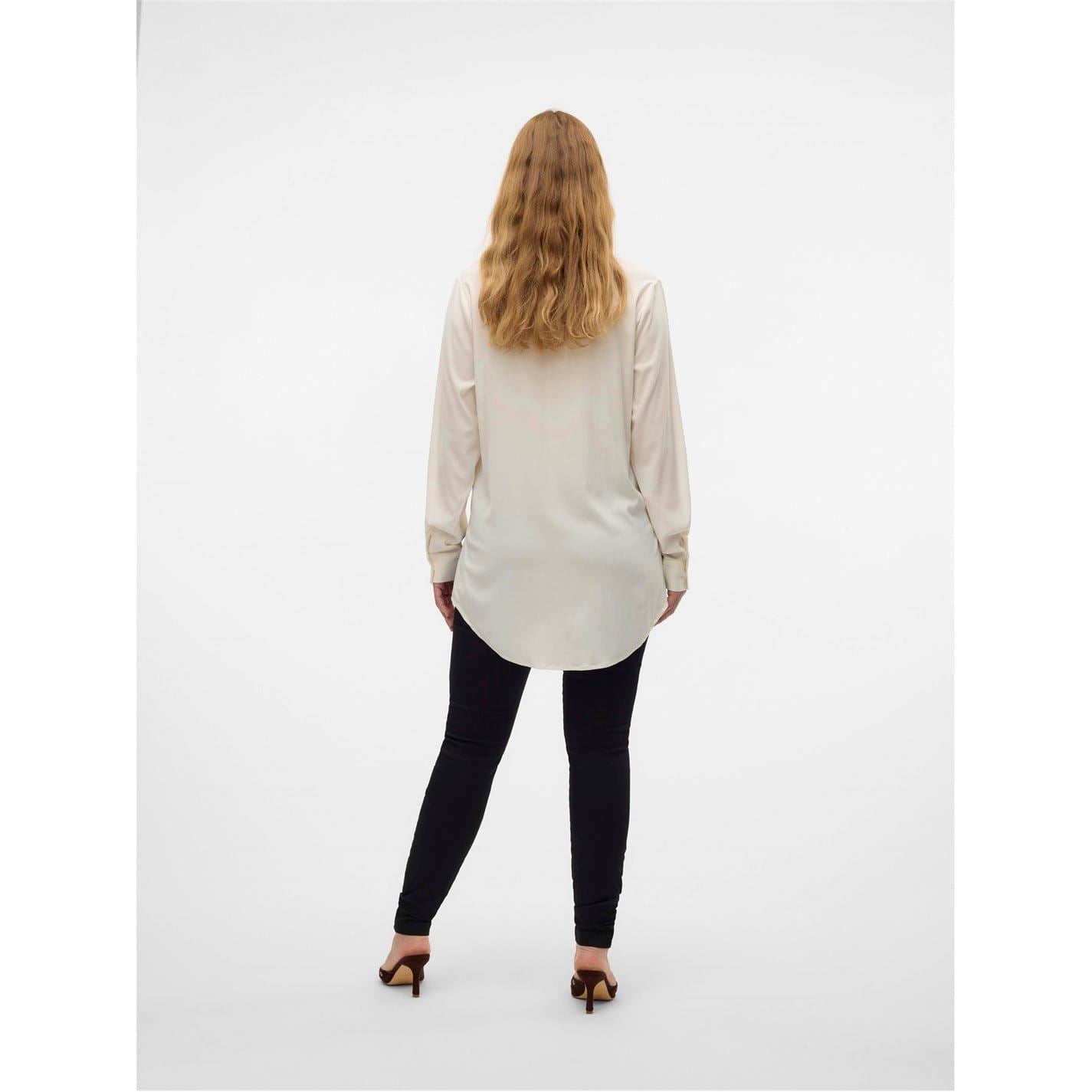 Mamalicious Mlelva Collared Neck Long Sleeve Shirt