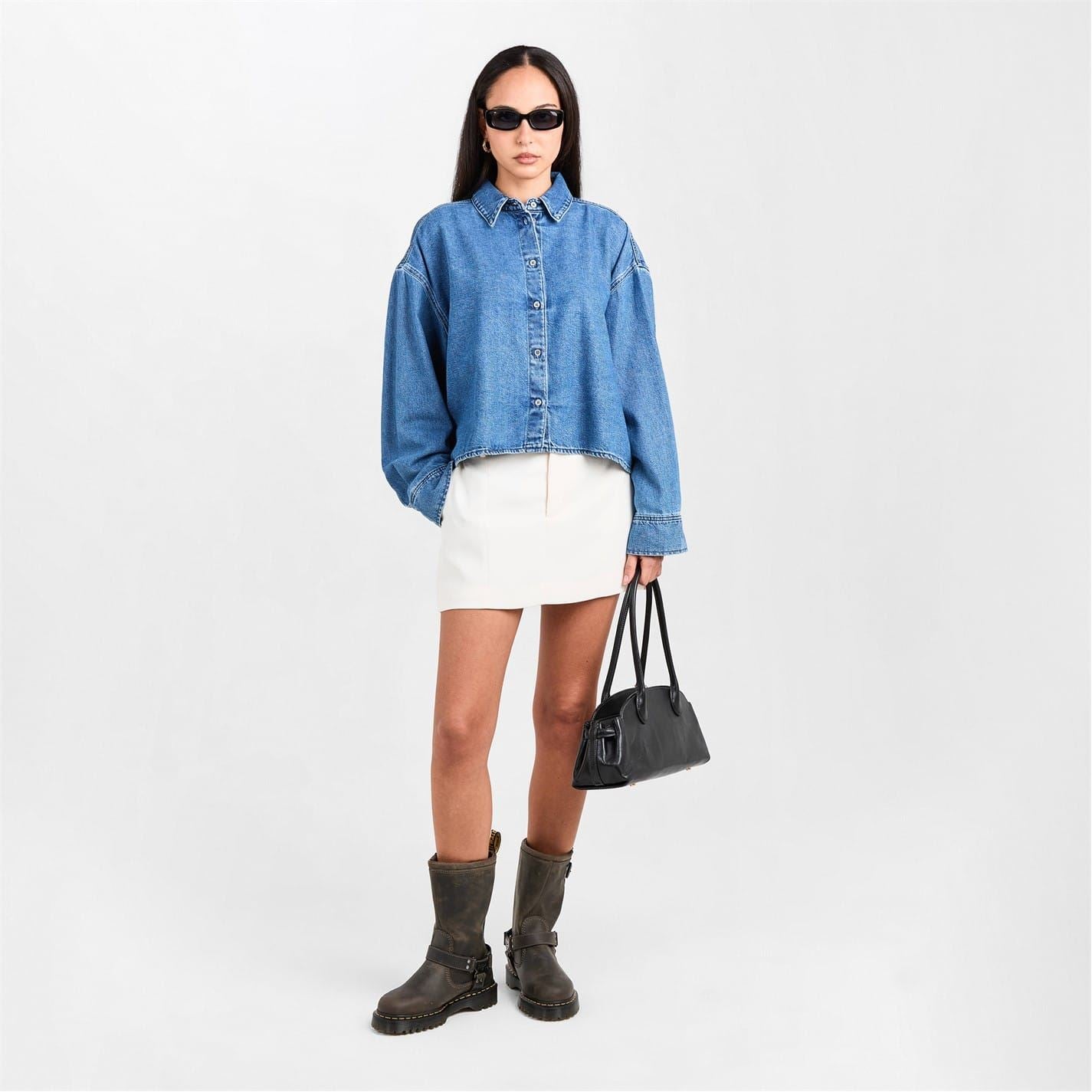 Dr Martens Anistone Tall Leather Biker Boots