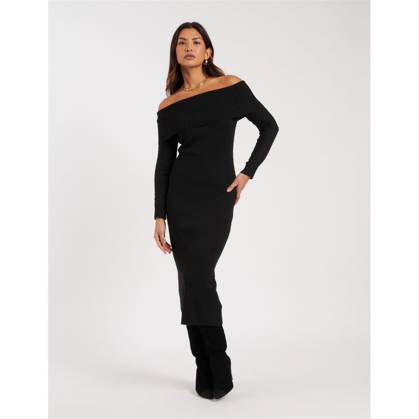 Nobodys Child Bardot Off The Shoulder Midi Bodycon Dress