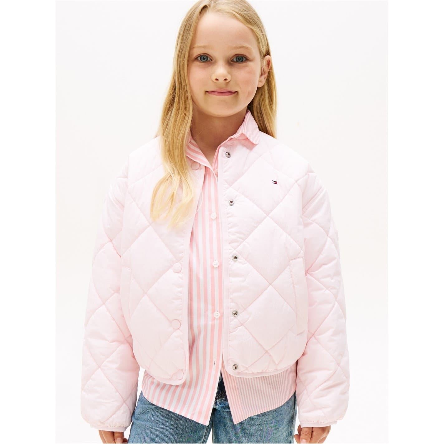 Tommy Hilfiger Solid Patterned Snap Button Puffer Jacket