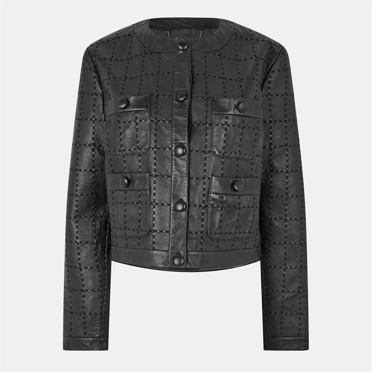 Ted Baker Solid Patterned  Crew Neck Jacket