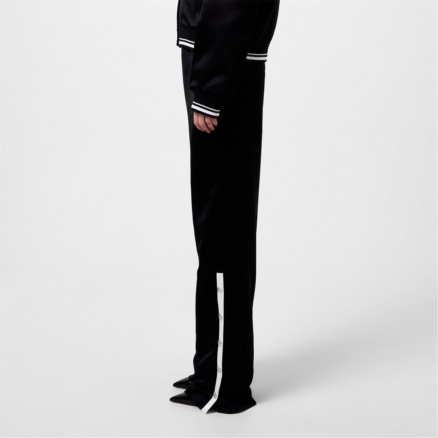 Alessandra Rich Satin Track Athletic Pants