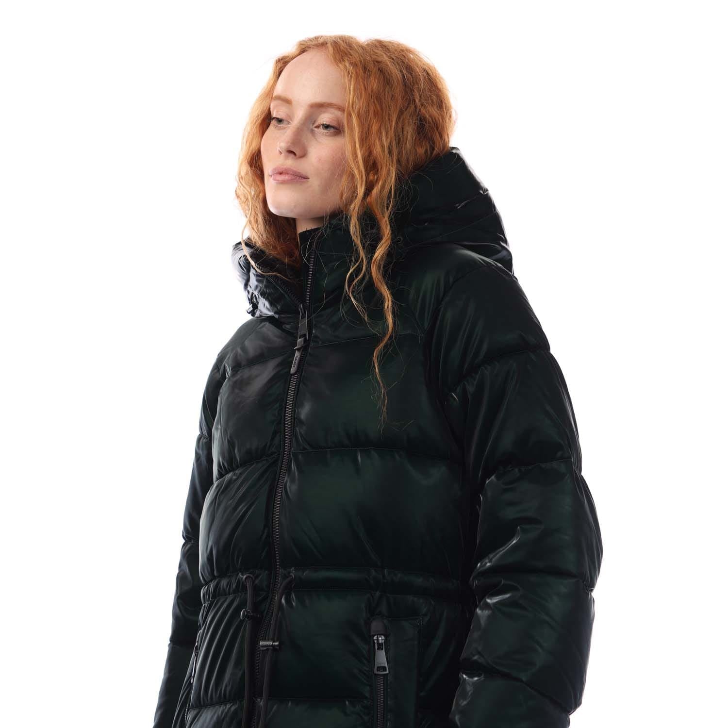 DKNY Zip Front Drawcord Puffer Jacket