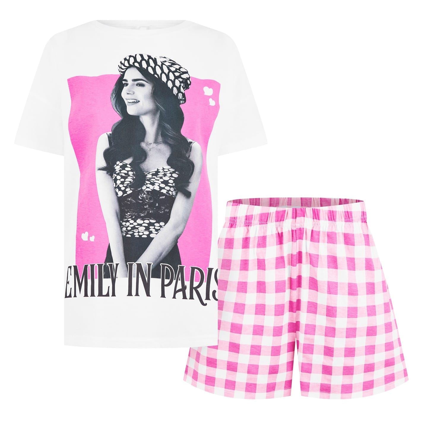 Character Emily In Paris Checker Board Short Pyjama Set