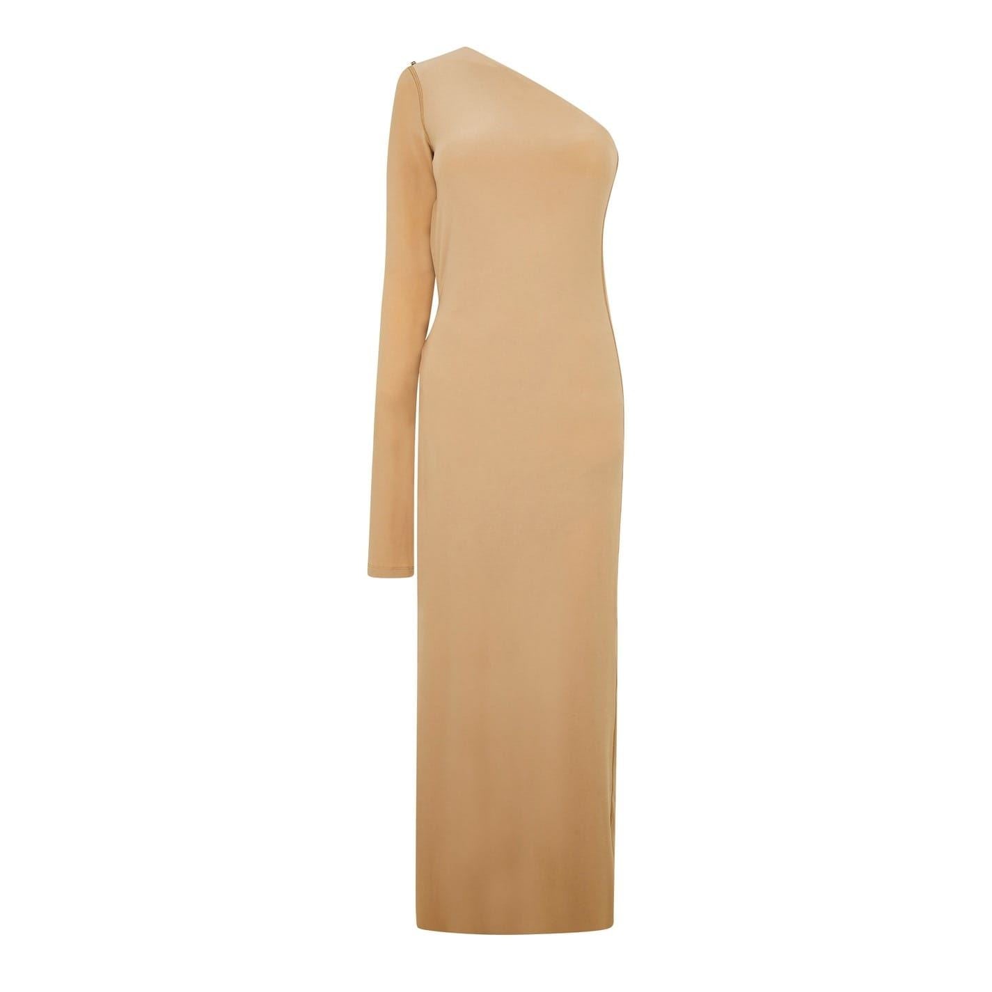 Sportmax Cartone One Shoulder Maxi Bodycon Dress