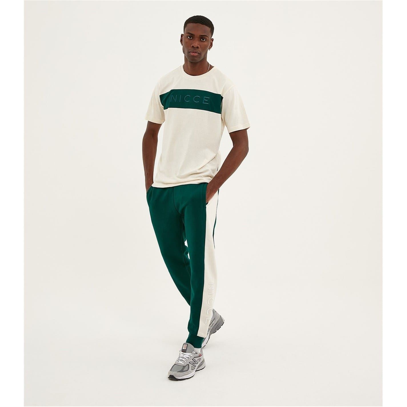 Nicce Mens Mercury Stripe Jogging Bottoms