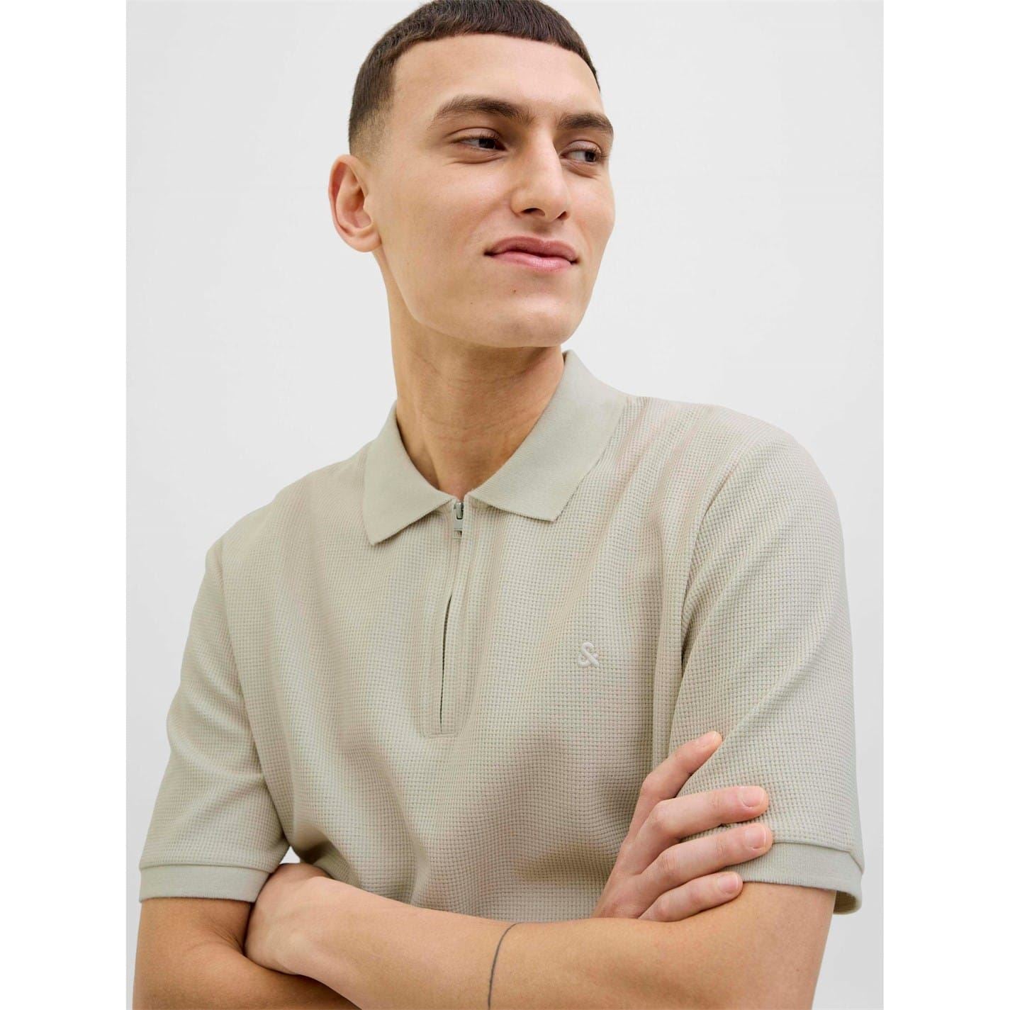 Jack and Jones Mens Zip Polo