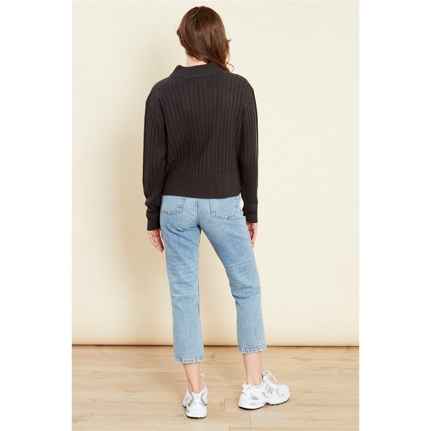 Wednesday Girls Relaxed Fit Mock Neck Long Sleeve Sweater