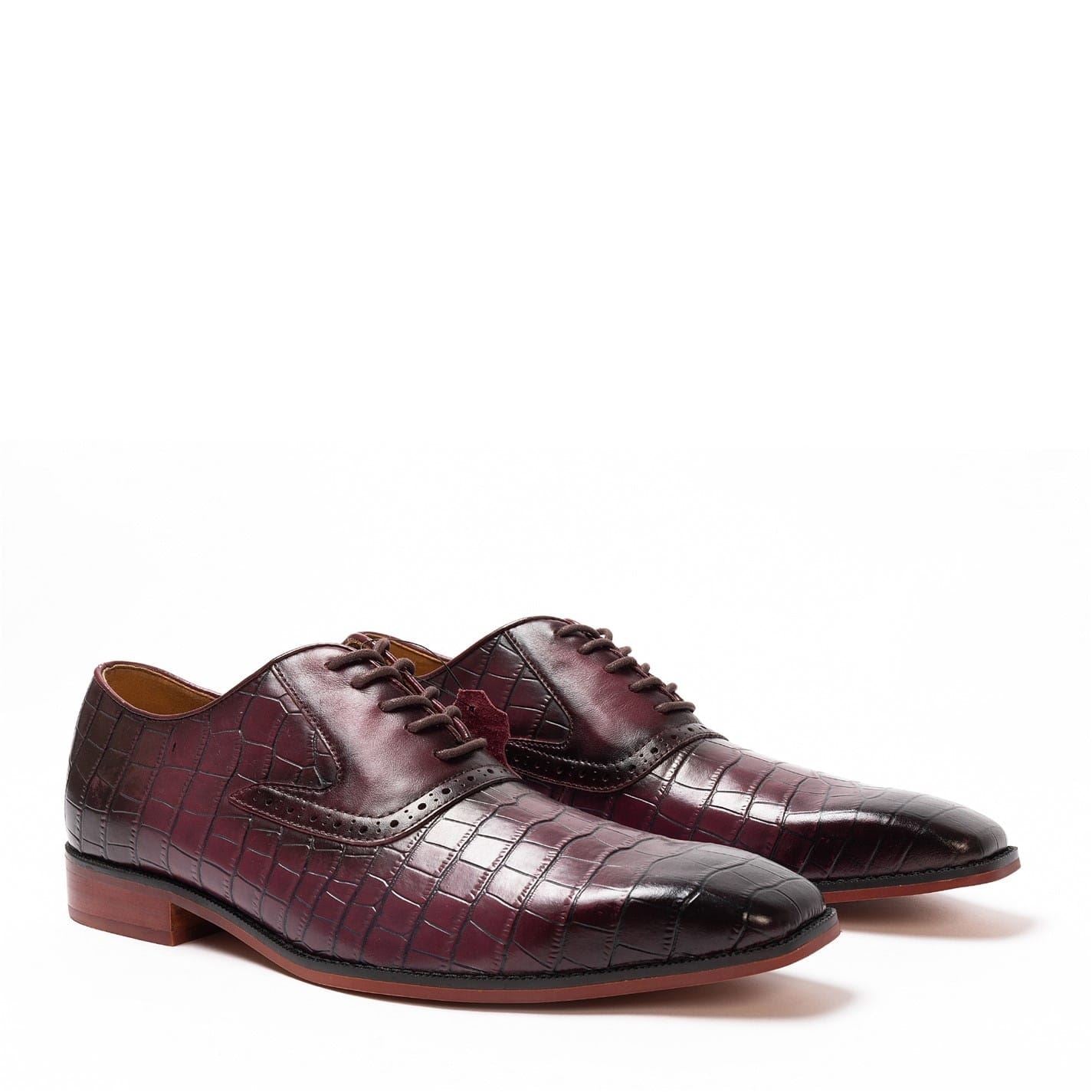 Giorgio Leather Croc Men Oxford Dress Brogue Shoes