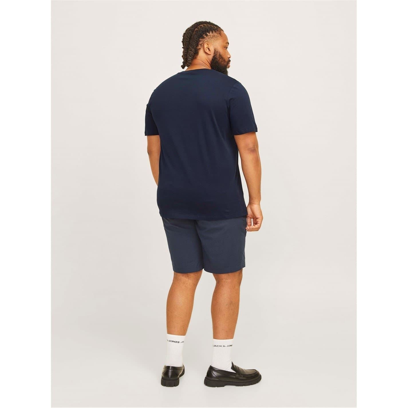 Jack and Jones Plus Size Logo Print Crew Neck Short Sleeve T-Shirt