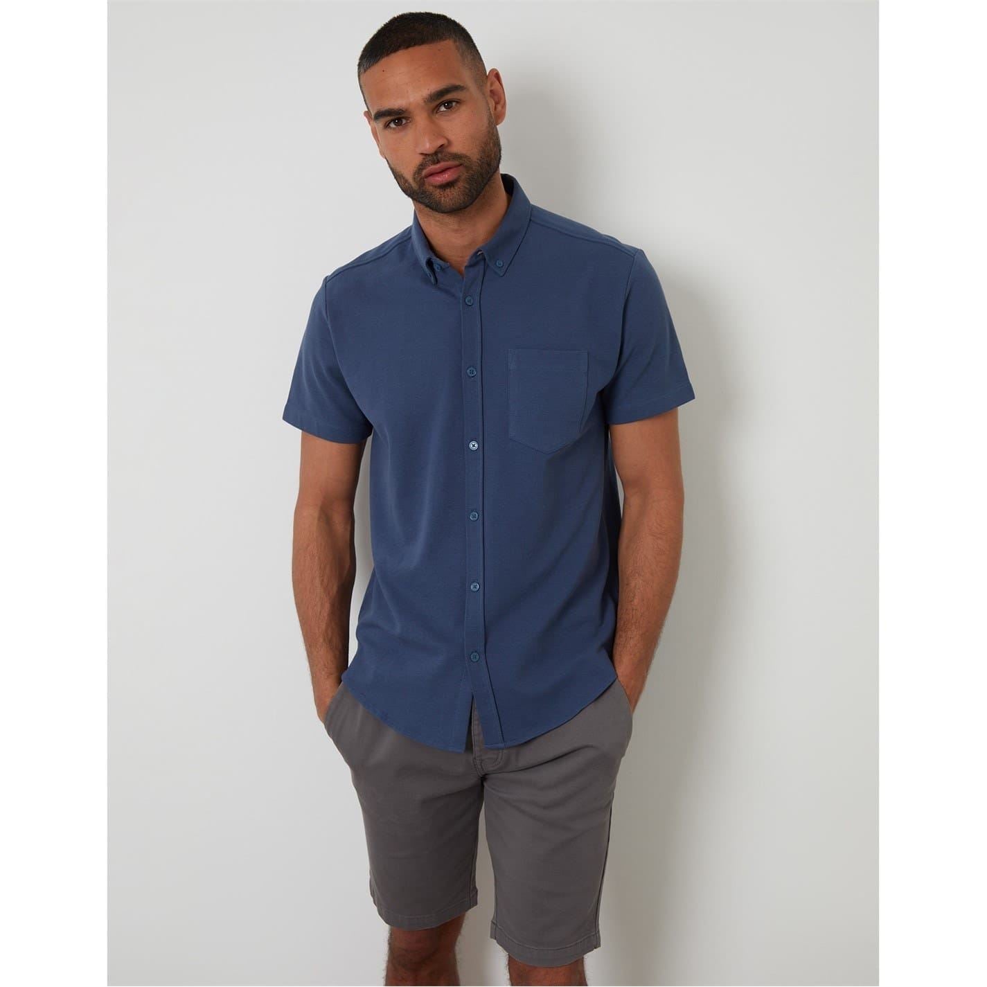 Threadbare Majestic Regular Fit Button Down Collar Shirt