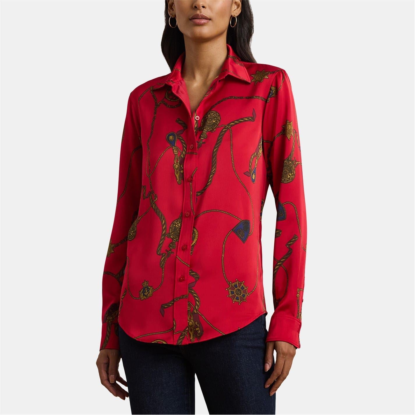 Lauren by Ralph Lauren Fit Print Charmeuse Shirt
