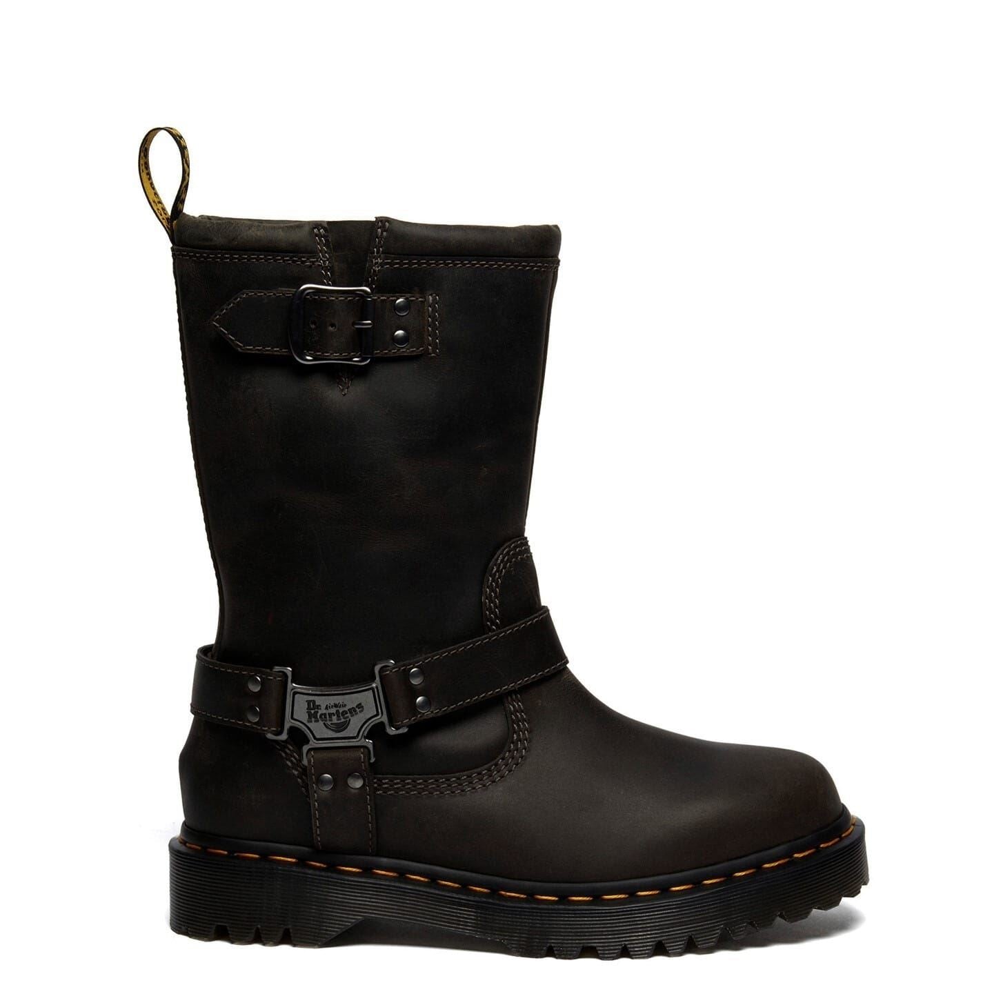 Dr Martens Anistone Tall Leather Biker Boots