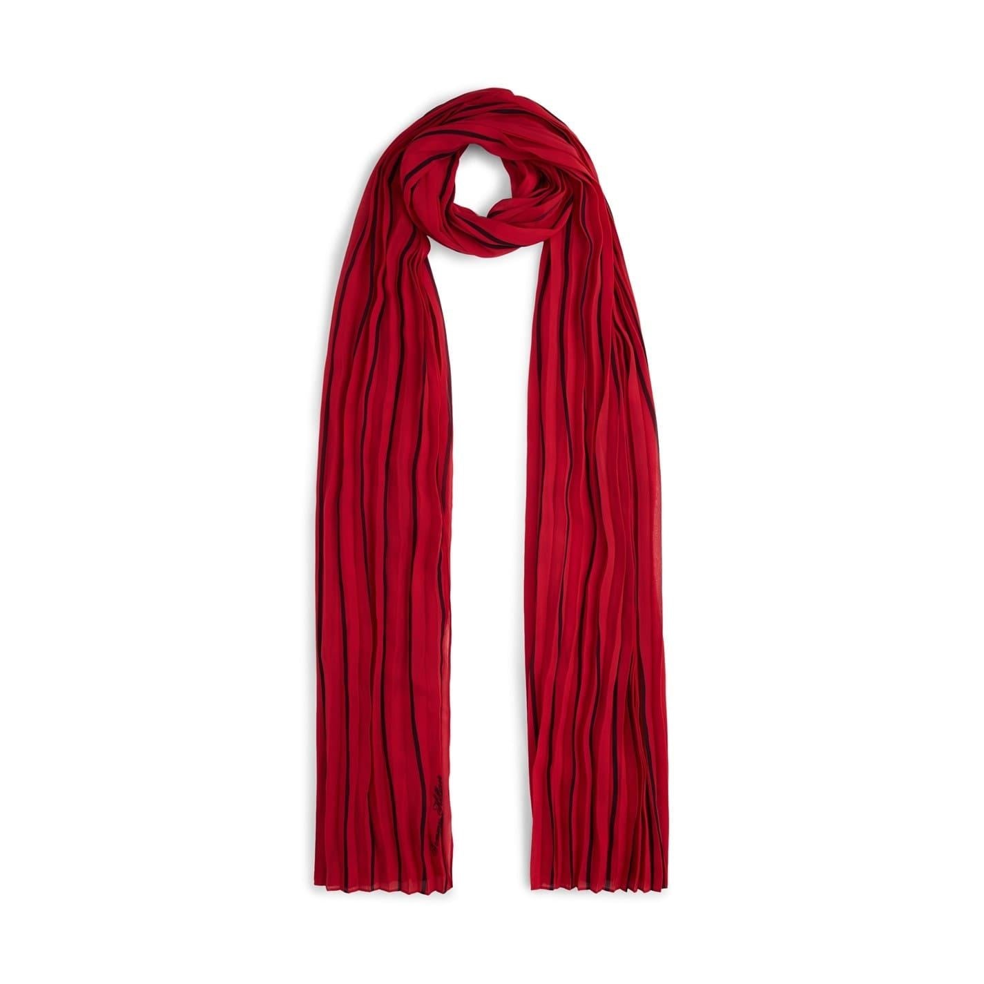 Tommy Hilfiger Pleated Vertical Stripe Scarf with Chain
