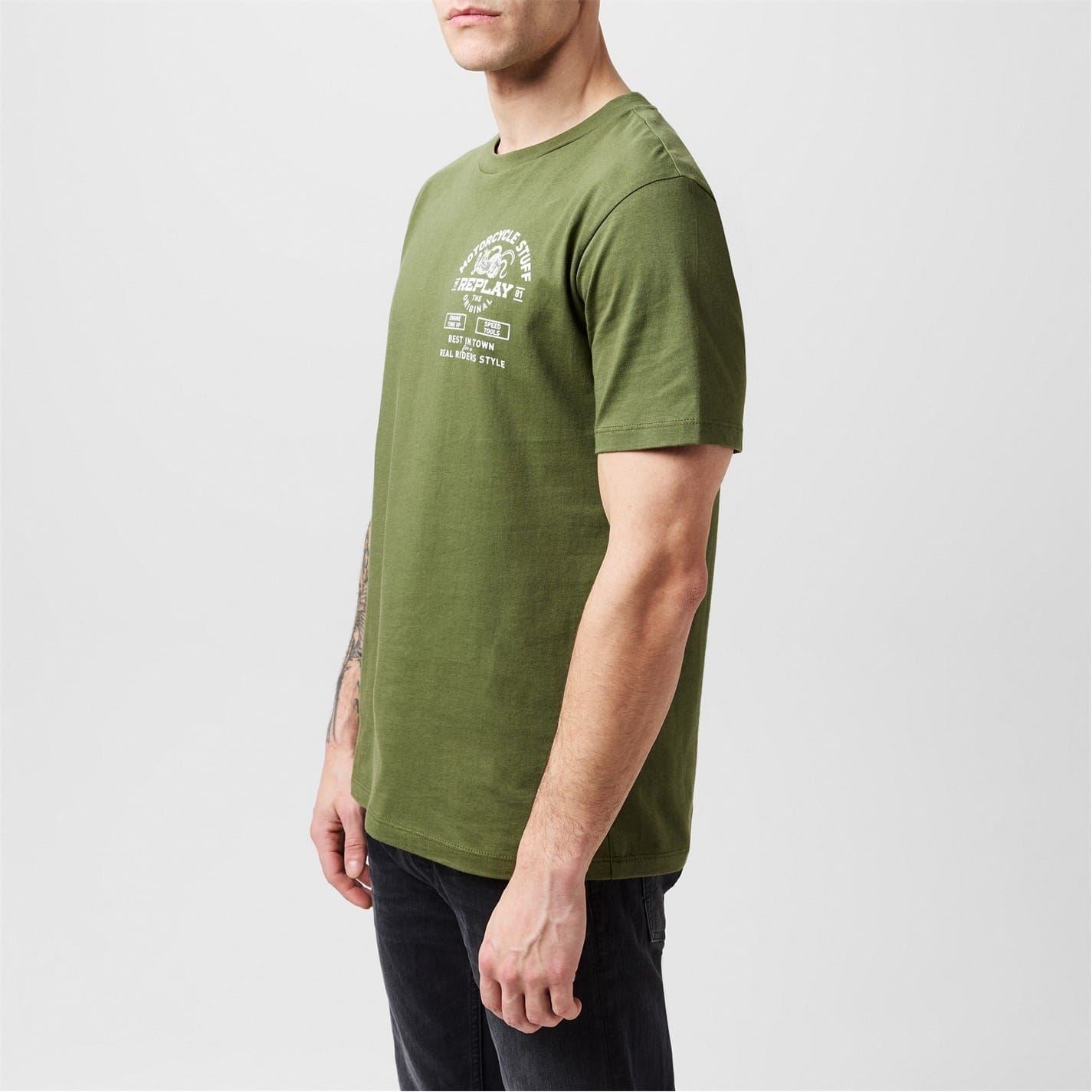 Replay Regular Fit Large Genie Crew Neck T-Shirt