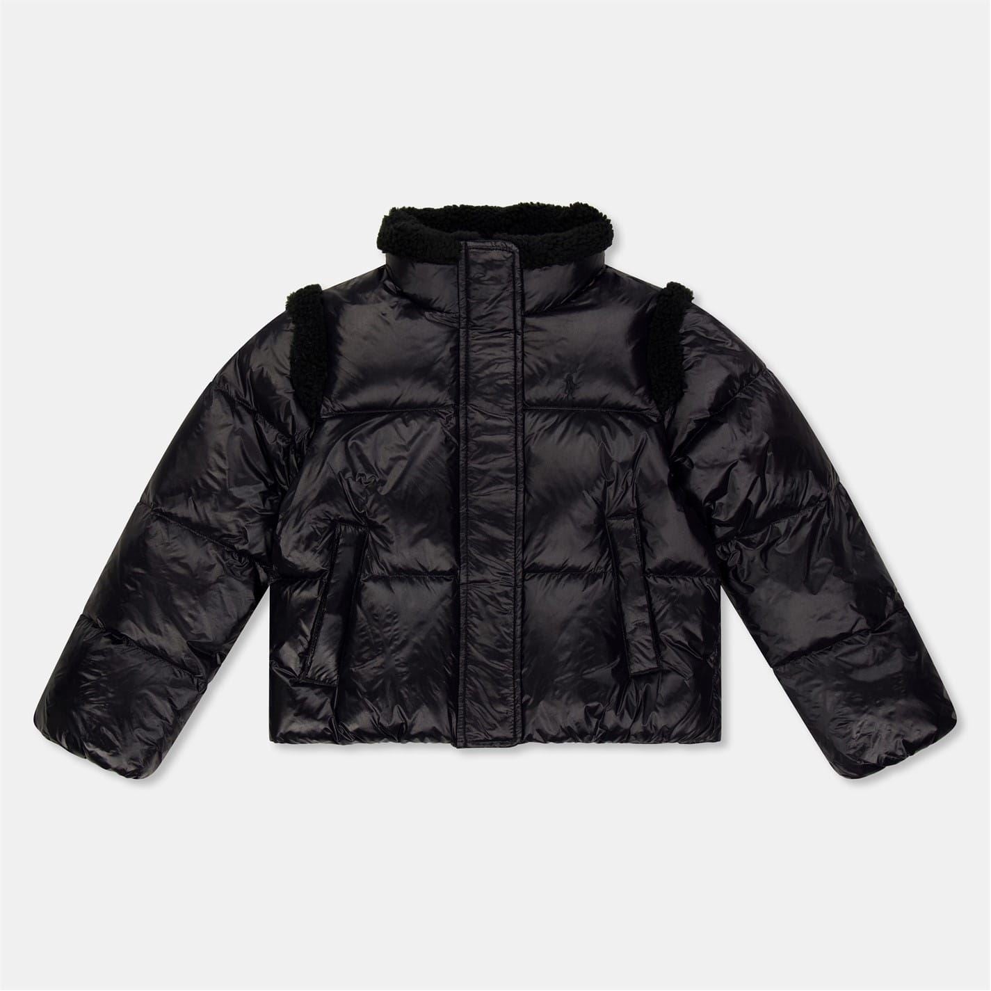 Polo Ralph Lauren Solid Patterned Snap Button Puffer Jacket