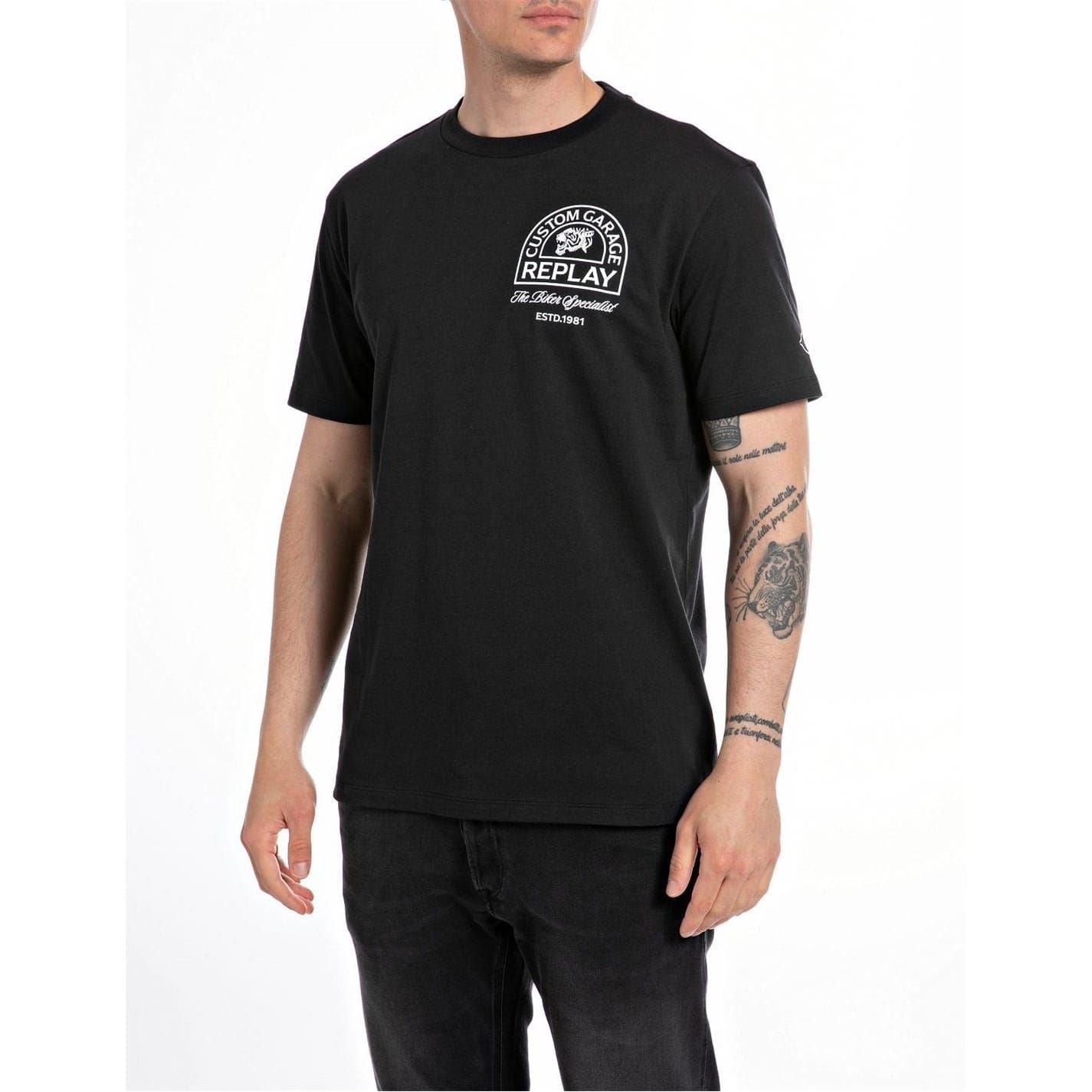 Replay Moto Print Regular Fit T-Shirt