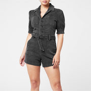 Paige Mayslie Collared Short Sleeve Romper