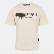 Palm Angels Spray Logo Crew Neck Short Sleeve Jersey T-Shirt