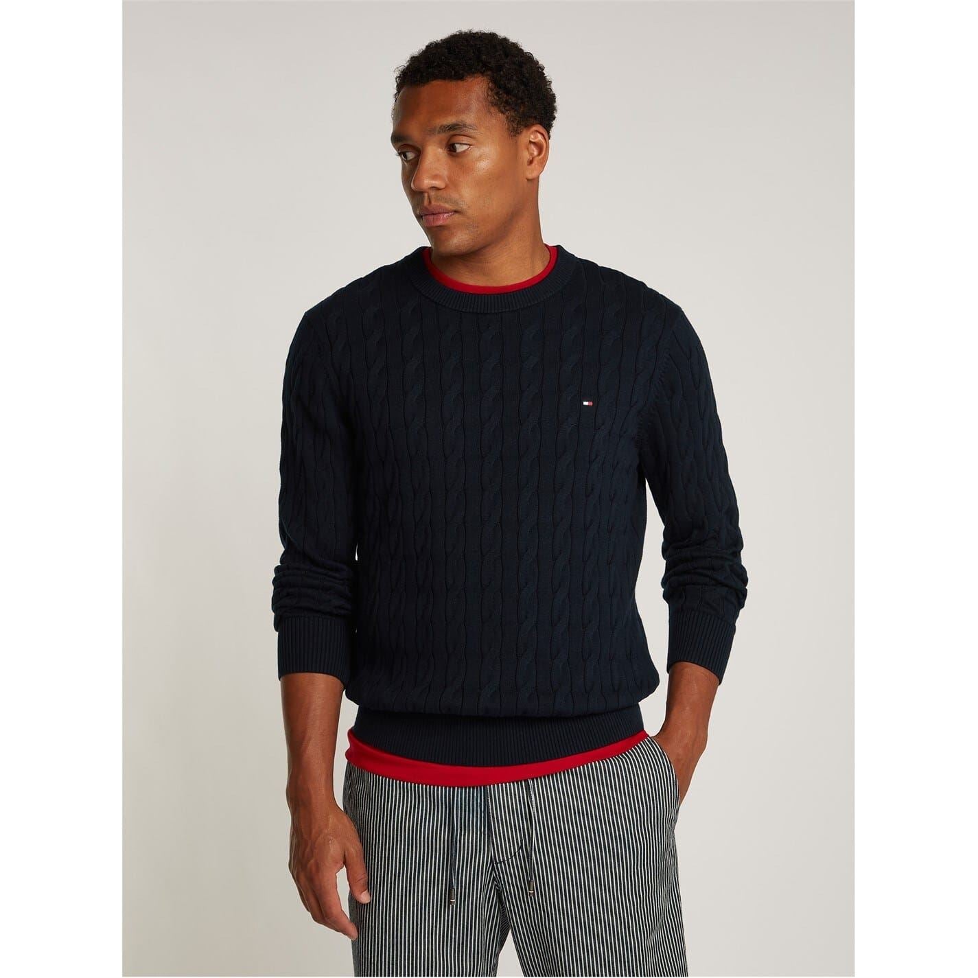 Tommy Hilfiger Cotton Cable Crew Neck