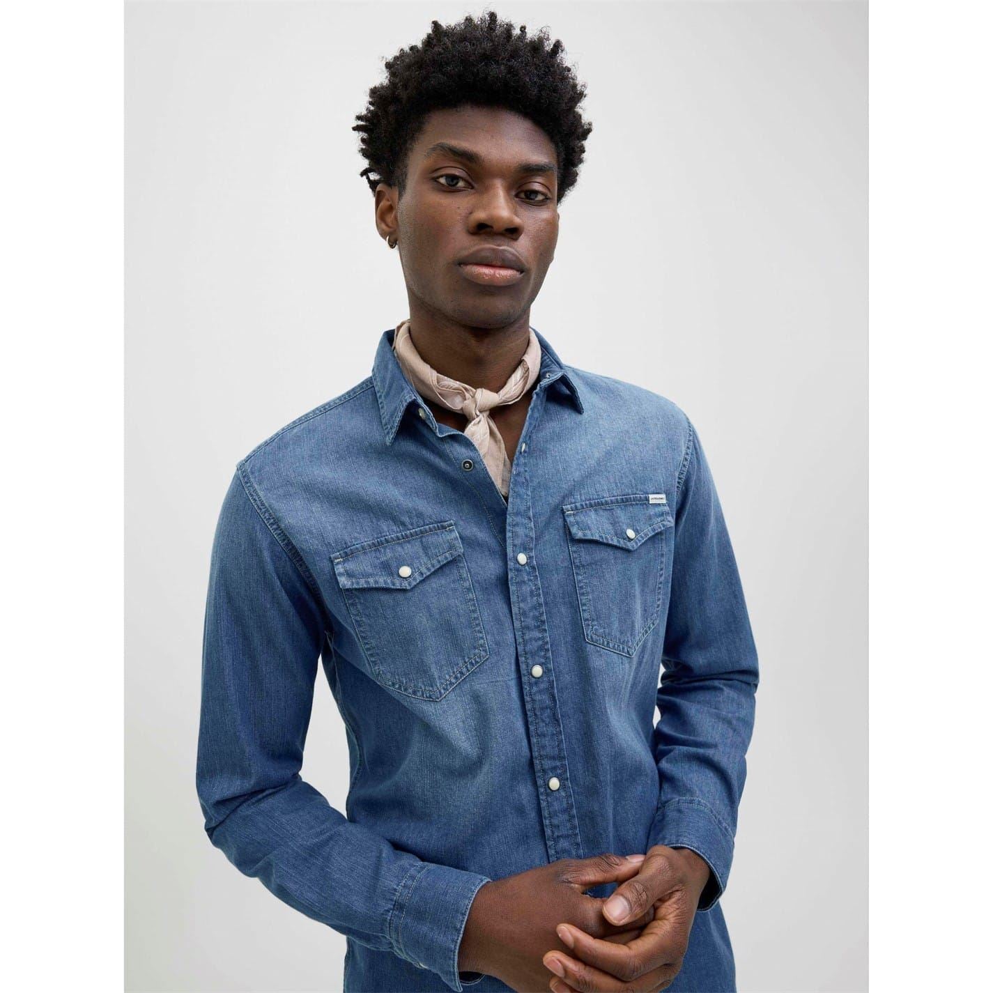 Jack and Jones Sheridan Collared Neck Long Sleeve Shirt