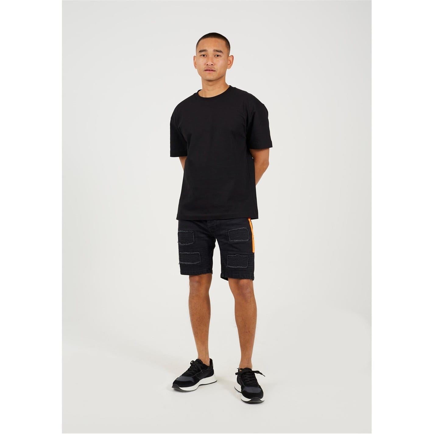 Brave Soul Short With Biker Patch Detail