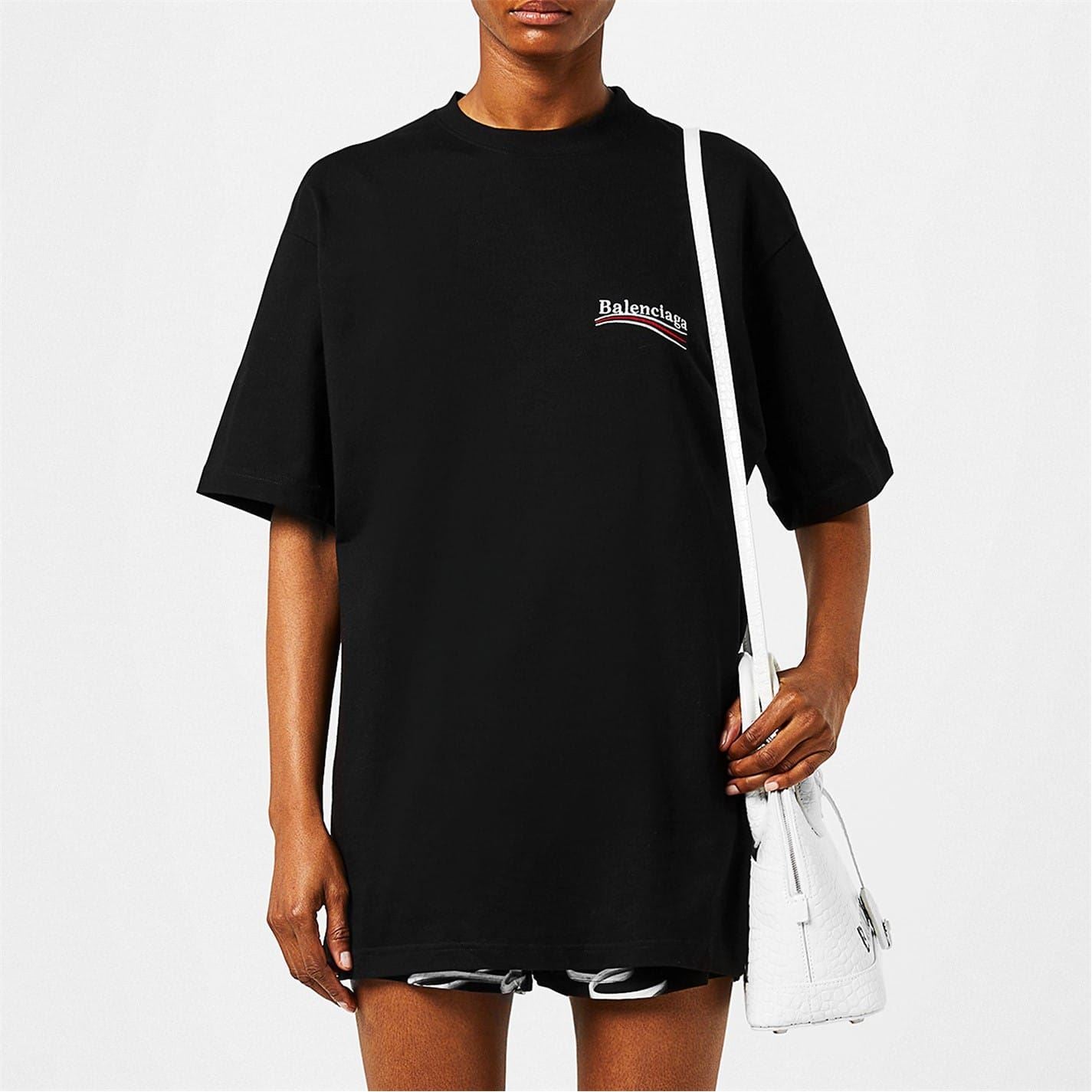Balenciaga Political Logo Oversized T-Shirt