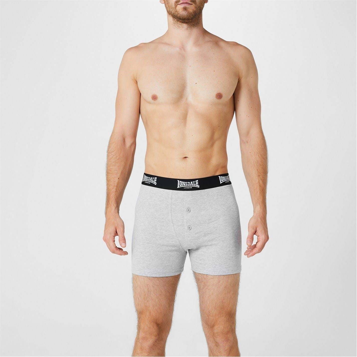 lonsdale Mens 2 Pack Boxer Shorts