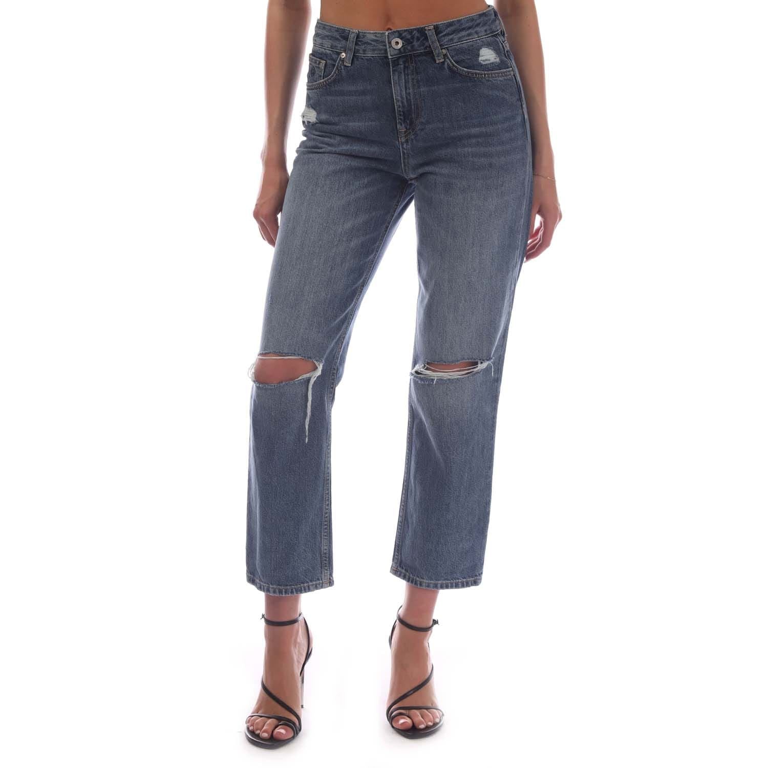 Gant Camie Relaxed Fit Cropped Ripped Jeans