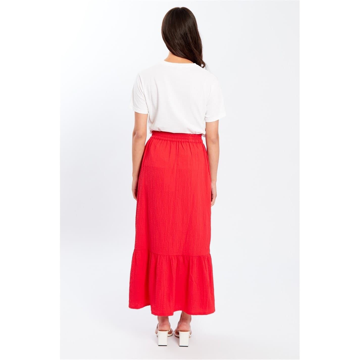 Be You Tiered Midi Textured Skirt