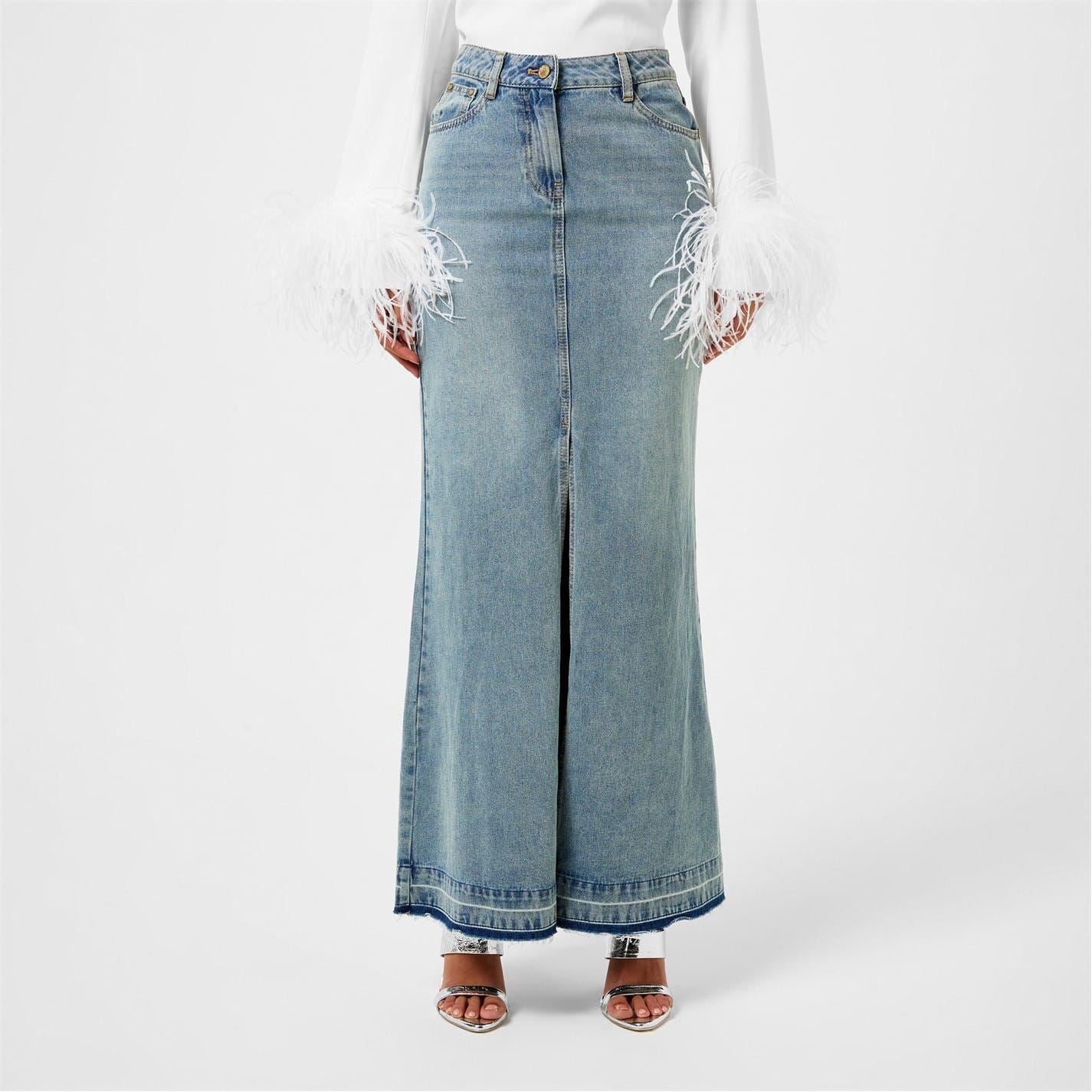 LoveshackFancy Risia Maxi A-Line Skirt