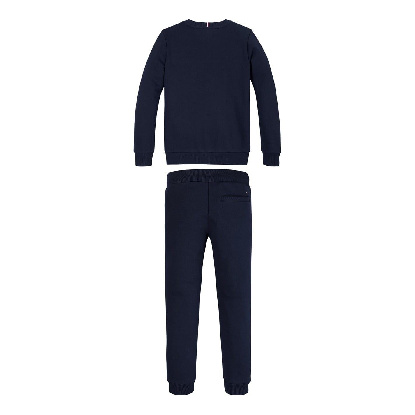 Tommy Hilfiger Rib Insert Crew Neck Long Sleeve Sweatshirt Jogger Set