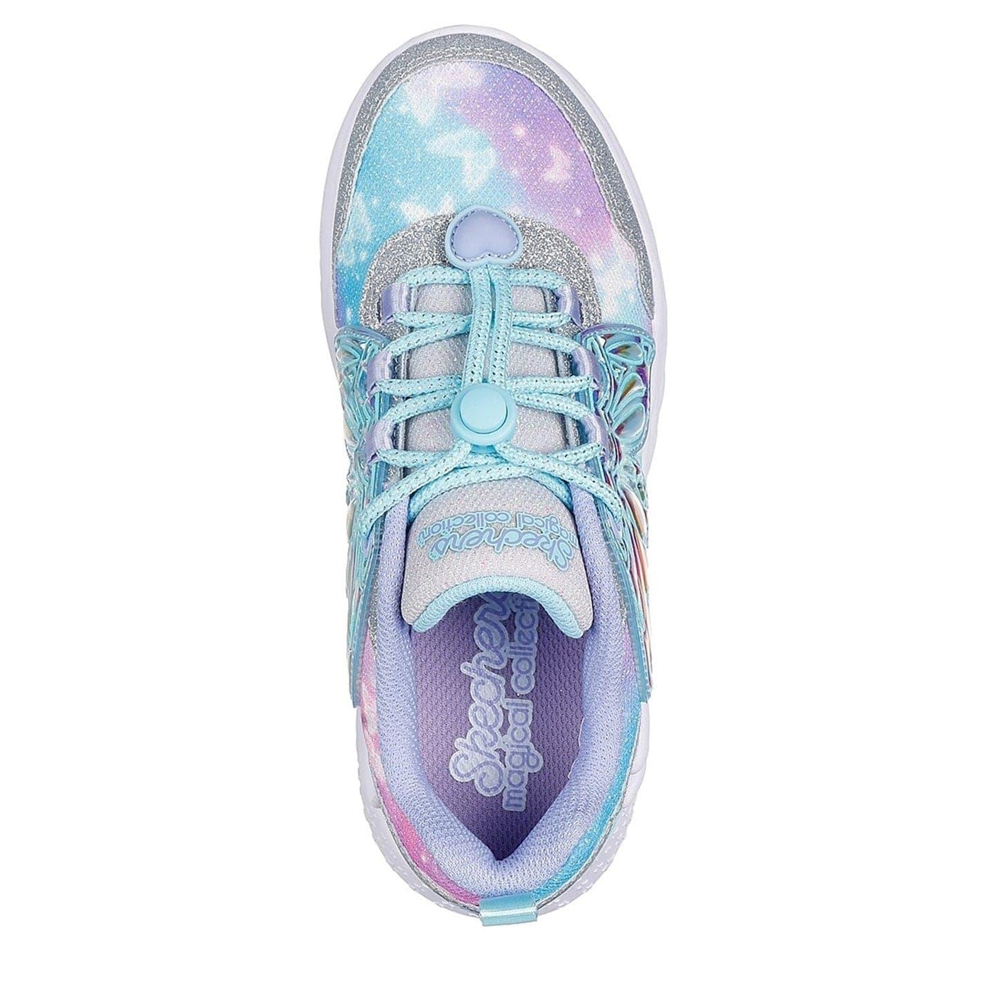Skechers Light Up Butterfly Pattern Lace-Up Trainers