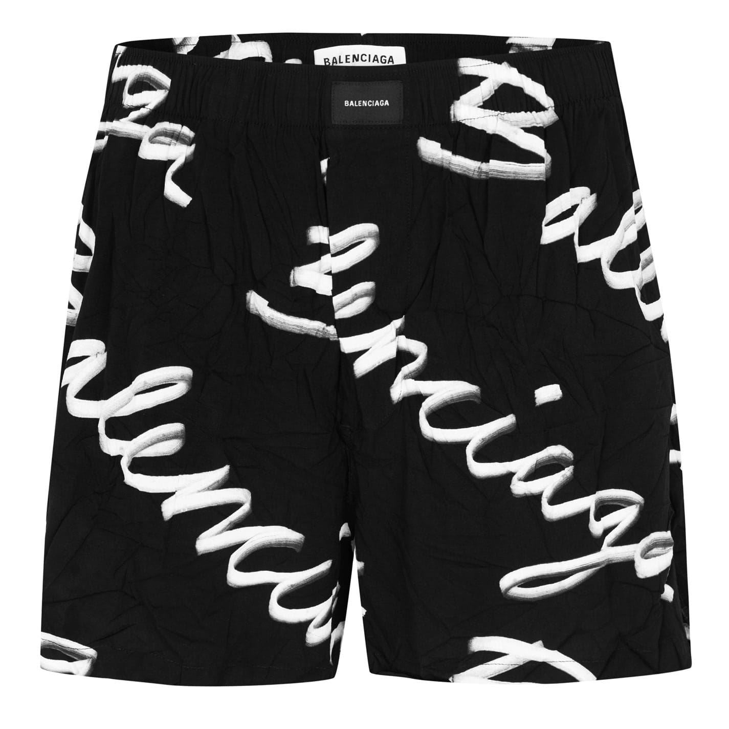 Balenciaga Script Lettering Bermuda Shorts