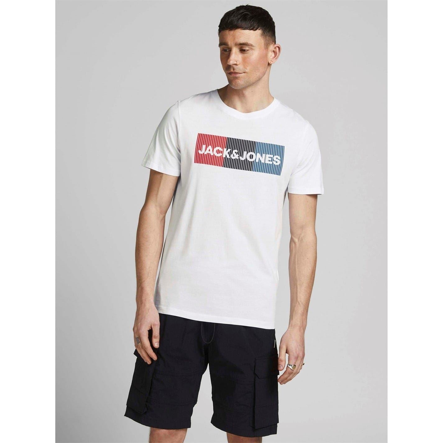Jack and Jones Printed Logo Crew Neck Short Sleeve Jersey T-Shirt