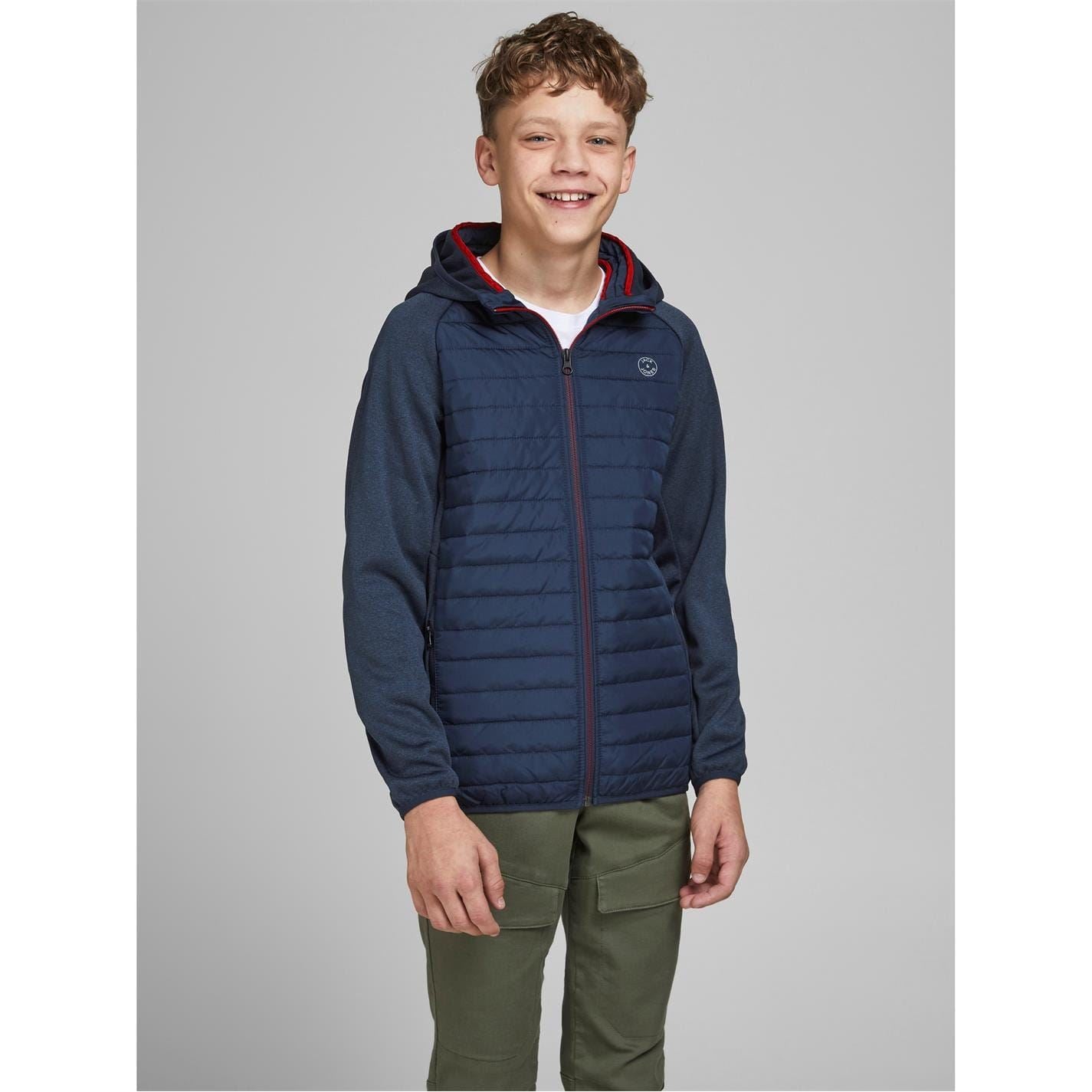 Jack and Jones Multi Quilted Hood Jacket Junior