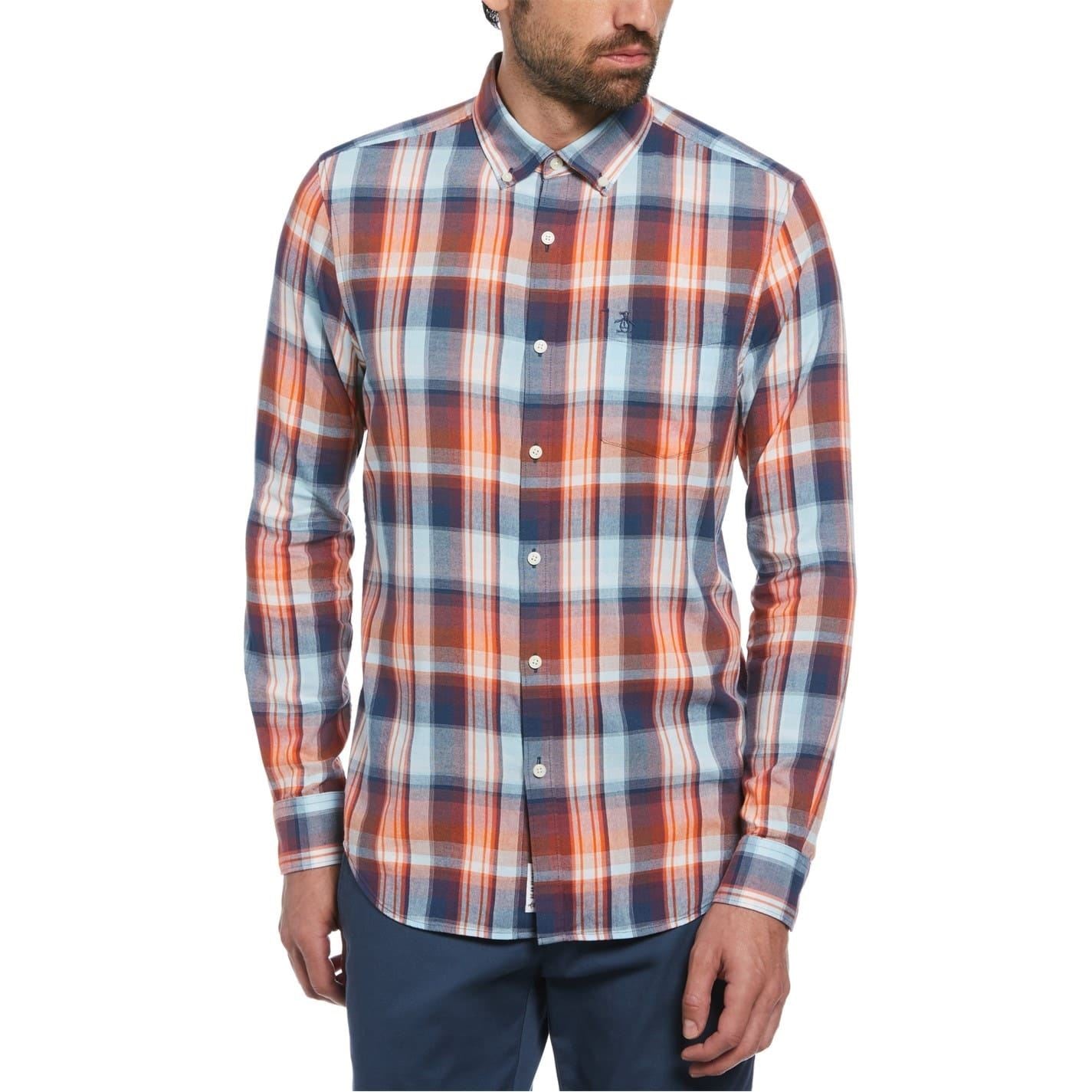 Original Penguin Plaid Regular Fit Long Sleeve Shirt