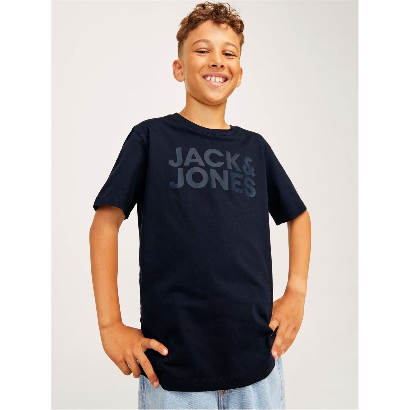 Jack and Jones Logo Print Crew Neck Short Sleeve T-Shirt